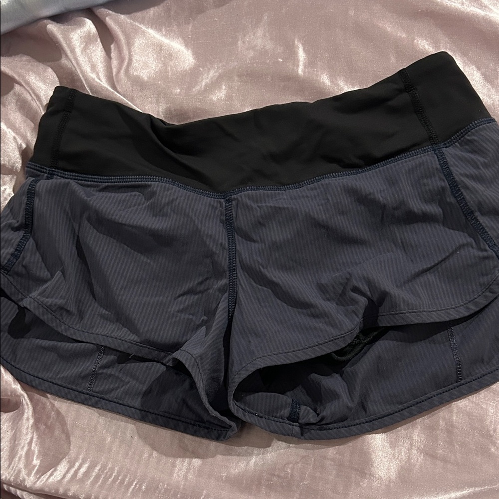 lululemon speed up Women's Black and Gray Shorts